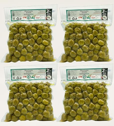 Sizilianische Oliven 4 Beutel à 500 Gramm mit Knochen, Premium-Oliven in Italien Sizilianische Oliven 4 Beutel à 500 Gramm mit Knochen, Premium-Oliven in Italien von Terramia