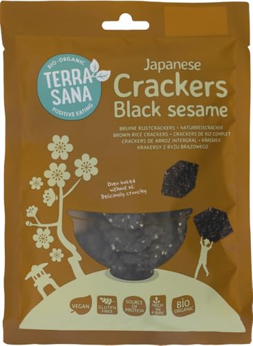 Naturreiscracker mit schwarzem Sesam 12 x 60 gr Naturreiscracker mit schwarzem Sesam 12 x 60 gr von Terrasana