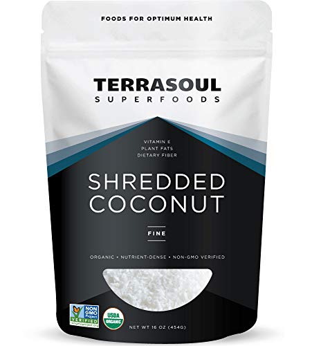 Terrasoul Superfoods Bio-Kokosnuss-Flocken, 454 ml, fein geschreddert, Macaron-Schnitt von Terrasoul Superfoods