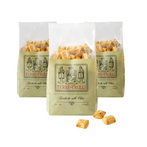 Terre Dei Trulli Tocchetto alle Olive - 3 Packungen zu je 250g | Gesunder Snack für Eine Schnelle und Leckere Mahlzeit | Gesunde Snacks, Salzige Snacks, Healthy Snacks von Terre dei Trulli