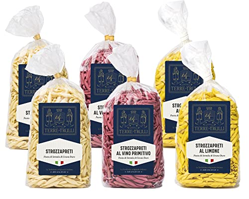 Terre Dei Trulli Tris von Strozzapreti - 6 Packungen zu je 500 g | 100% Traditionelle Italienische Handwerkliche Pasta | Hartweizengrießnudeln | Made in Italy von Terre dei Trulli