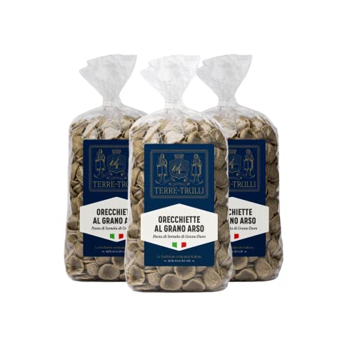 Terre Dei Trulli Orecchiette al Grano Arso - 3 Packungen à 500g | Traditionelle Handwerkliche Pasta aus 100% Italienischem Hartweizengrieß | Made in Italy von Terre dei Trulli