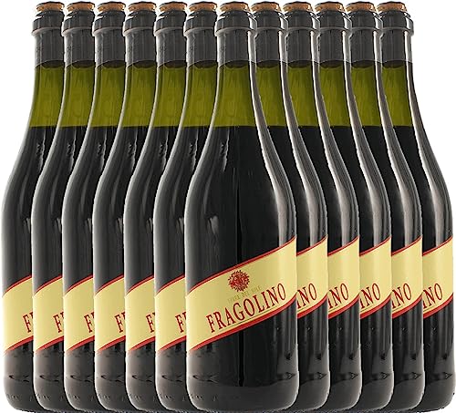 Fragolino Rosso von Terre del Sole - Weinhaltiges Getränk 12 x 0,75l VINELLO - 12er - Weinpaket inkl. kostenlosem VINELLO.weinausgießer von Terre del Sole