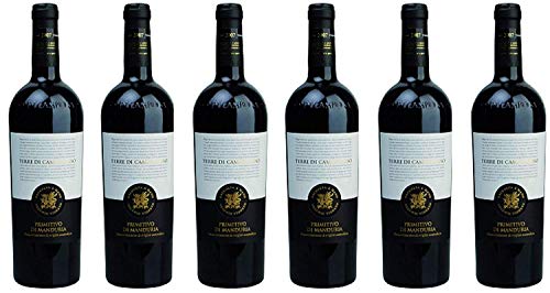 6 er Vorteilspaket Primitivo di Manduria DOC 2022 | Terre di Campo Sasso | 6 x 0,75 L | Rotwein aus Apulien | trocken von Terre di Campo Sasso