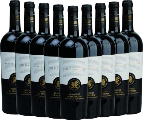Primitivo di Manduria DOC Terre di Campo Sasso Rotwein 9 x 0,75l VINELLO - 9 x Weinpaket inkl. kostenlosem VINELLO.weinausgießer von Terre di Campo Sasso