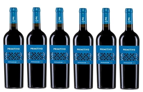 6x 0,75l - 2023er - Terrecarsiche 1939 - Primitivo - Puglia I.G.P. - Apulien - Italien - Rotwein halbtrocken 6x 0,75l - 2023er - Terrecarsiche 1939 - Primitivo - Puglia I.G.P. - Apulien - Italien - Rotwein halbtrocken von Terrecarsiche 1939