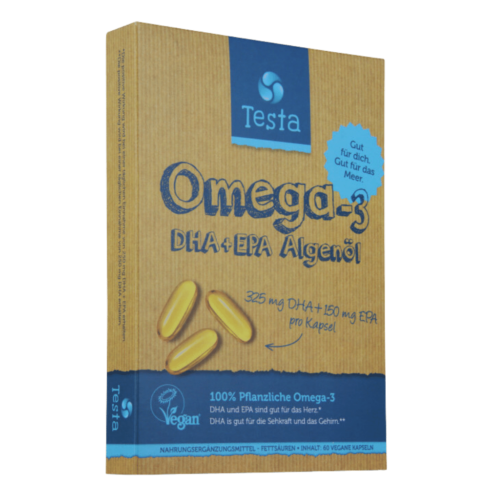 Algenöl Omega-3 DHA + EPA Kapseln Algenöl Omega-3 DHA + EPA Kapseln von Testa