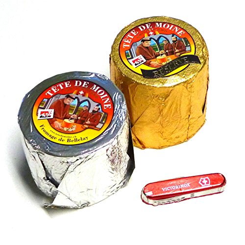 Tete de Moine Käse AOP 2 ganze Laibe Classic und Reserve ca 1700g + Schweizer Schokoladen Taschenmesser von Tete de Moine