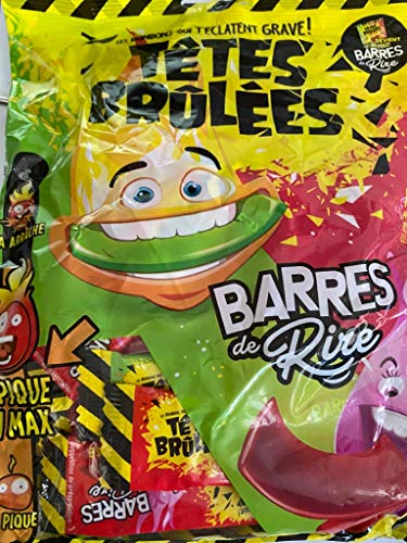Tetes Brulees Barres de Rire Extra Saure Bonbons Challenge Tüte mit Erdbeer und Apfel Geschmack Tetes Brulees Barres de Rire Extra Saure Bonbons Challenge Tüte mit Erdbeer und Apfel Geschmack von Verquin