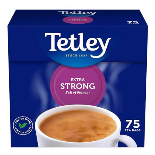 Tetley Extra Strong 80 Btl. 250g - schwarzer Tee mit extra vollem Geschmack von Tetley