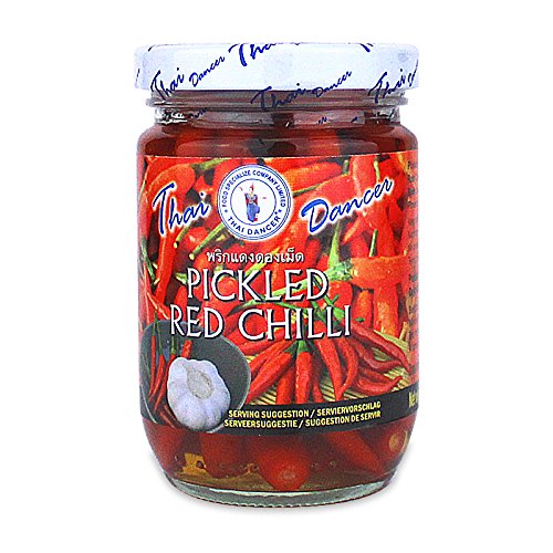 Pickled red chilli - rote thai chili im Glas Thai Dancer 200g Pickled red chilli - rote thai chili im Glas Thai Dancer 200g von Thai Dancer