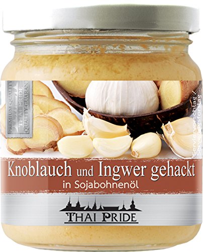 175g Gehackter Knoblauch und Ingwer Mix in Sojabohnenöl Marke THAI PRIDE 175g Gehackter Knoblauch und Ingwer Mix in Sojabohnenöl Marke THAI PRIDE von Thai Pride