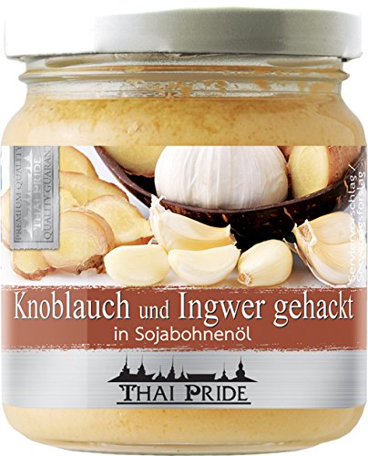 175g Gehackter Knoblauch und Ingwer Mix in Sojabohnenöl Marke THAI PRIDE von Thai Pride