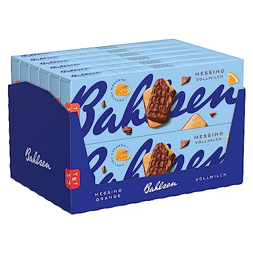 Bahlsen Messino Vollmilch - 12er Pack - Luftiges Gebäck mit Orangenfüllung und Vollmilchschokolade (12 x 125 g) von Bahlsen