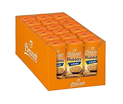 Brandt Hobbits Schoko - 18er Pack - Vorratskarton - ballaststoffreicher Vollkornkeks mit Haferflocken und zarter Schokoladenhälfte (18 x 265 g) von The Bahlsen Family