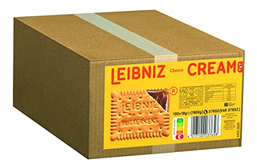 LEIBNIZ Cream Choco - Großpackung - 2 Butterkekse mit Schoko-Cremefüllung (100 x 19g) von The Bahlsen Family