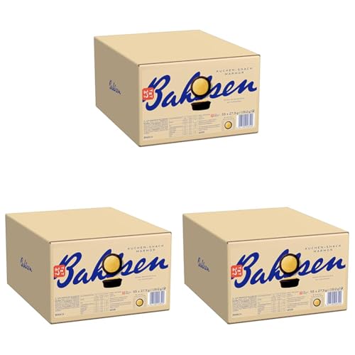 The Bahlsen Family Bahlsen Kuchen-Snack Marmor - Großpackung mit ca. 55 Dessertpackungen à 27,5 g - einzeln verpackte Marmorkuchen (1 x 1,51 kg) (Packung mit 3) von The Bahlsen Family