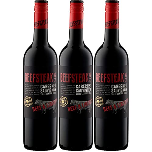 Beefsteak Club Cabernet Rotwein Wein Trocken Chile I Versanel Paket (3 x 0,75l) von The Beefsteak Club