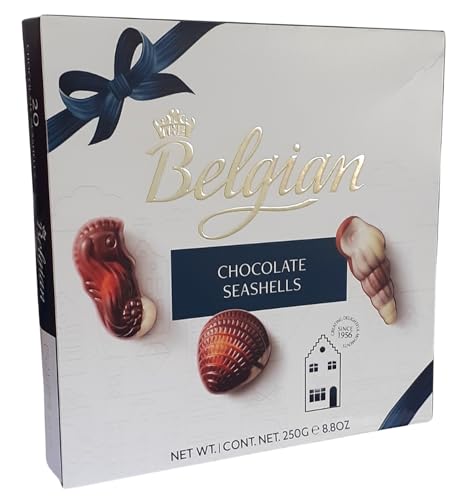 The Belgian Seashells Pralinen 250g – Belgische Schokolade in Muschelform – Gefüllt mit Haselnuss-Nougat – Vollmilch-, Zartbitter- & Weiße Schokolade – Pralinenmischung The Belgian Seashells Pralinen 250g – Belgische Schokolade in Muschelform – Gefüllt mit Haselnuss-Nougat – Vollmilch-, Zartbitter- & Weiße Schokolade – Pralinenmischung von The Belgian
