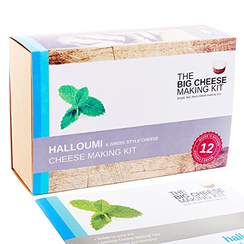 Halloumi Käseherstellungs-Set | einfacher, cremiger vegetarischer und glutenfreier Käse für alle Anlässe | schneller, frischer hausgemachter Käse | inklusive Rezeptbuch und Zutaten | Geschenk für Freunde und Familie | 450g Halloumi Käseherstellungs-Set | einfacher, cremiger vegetarischer und glutenfreier Käse für alle Anlässe | schneller, frischer hausgemachter Käse | inklusive Rezeptbuch und Zutaten | Geschenk für Freunde und Familie | 450g von The Big Cheese Making Kit