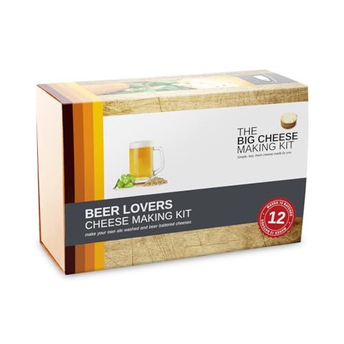 The Beer Lover's Cheesemaking Kit – Machen Sie Ihr eigenes Käse-Set zu Hause mit dem großen (veganen) Käseherstellungsset, glutenfreie Käseherstellungskits für Erwachsene (UK) mit Rezeptbuch und von The Big Cheese Making Kit