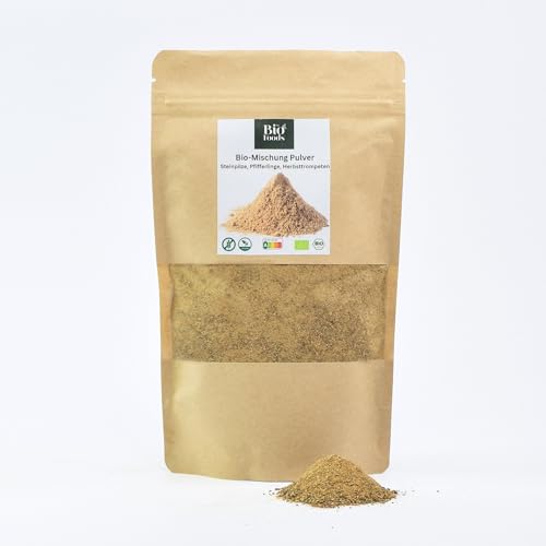 Bio-Wildpilzpulver, 100% getrocknete Pilze (1 x 125g), Rohkostqualität | BIO europäische Pilze | aus kontrolierter Wildsammlung von The Bio Foods
