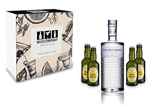 Gin Tonic Geschenkset - The Botanist Islay Dry Gin 0,7l 700ml (46% Vol) + 4x Fentimans Tonic Water 200ml inkl. Pfand MEHRWEG + Geschenkverpackung von The Botanist-The Botanist