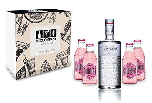 Gin Tonic Set Giftbox Geschenkset - The Botanist Islay Dry Gin 0,7l 700ml (46% Vol) + 4x Goldberg Indian Hibiscus Tonic 200ml inkl. Pfand MEHRWEG -[Enthält Sulfite] von The Botanist-The Botanist