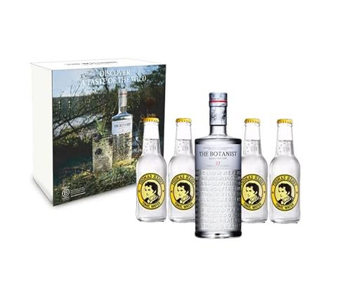 Gin Tonic Set Giftbox Geschenkset - The Botanist Islay Dry Gin 0,7l 700ml (46% Vol) + 4x Thomas Henry Tonic Water 200ml inkl. Pfand MEHRWEG -[Enthält Sulfite] von The Botanist-The Botanist