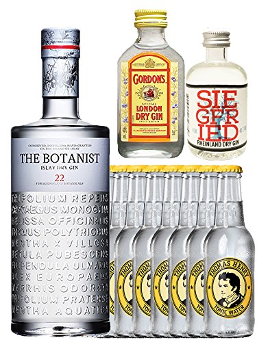 Gin-Set The Botanist Islay Dry Gin 0,7 Liter + Siegfried Dry Gin Deutschland 4cl + Gordons Dry Gin 5cl + 8 Thomas Henry Tonic Water 0,2 Liter von The Botanist