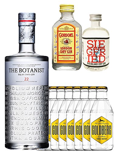 Gin-Set The Botanist Islay Dry Gin 0,7 Liter + Siegfried Dry Gin Deutschland 4cl + Gordons Dry Gin 5cl + 8 x Goldberg Tonic Water 0,2 Liter von The Botanist