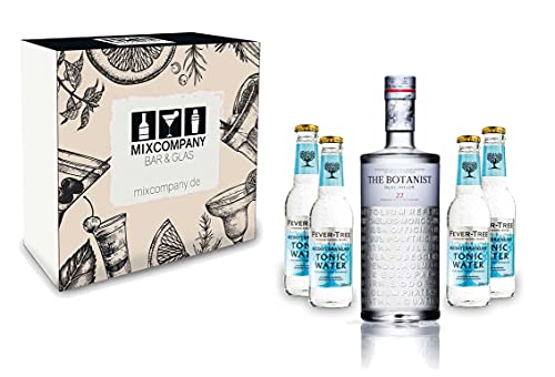 Gin Tonic Giftbox Geschenkset - The Botanist Islay Dry Gin 0,7l 700ml (46% Vol) + 4x Fever Tree Mediterranean Tonic Water 200ml inkl. Pfand MEHRWEG + Geschenkverpackung von The Botanist-The Botanist