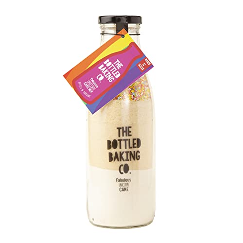 Bottled Baking Co Fabelhafte Einhorn-Kuchenmischung, vorgefertigte Kuchenmischung mit Methode und Anleitung für Familien- und Kinderbacken (ergibt ca. 16 Kuchenscheiben) von The Bottled Baking Co