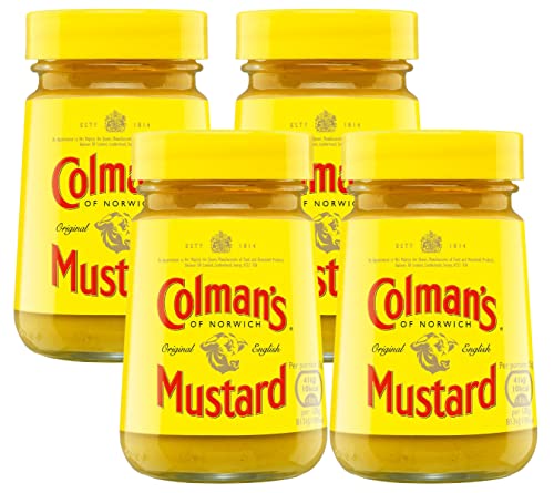 Colman's Original English Mustard | Köstlich würzig Klassiker um Gerichte zu verwandeln | Vielseitiger Senf verpackt im Glas | 4 x 100 g von The Bramble Bay