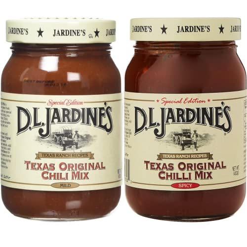 D.L. Jardine's All Natural Cowboy Wasserkocher Chili Mix Bundle | Texas Original Chili Mix, mild und heiß | Packung mit milden 454g x 1 und würzigen 454g x 1 von The Bramble Bay