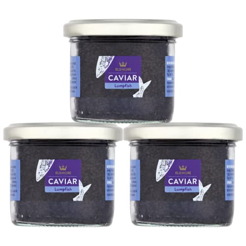 Elsinore Lumpfish Caviar – Ideal für Canapés, cremige Nudeln und Chowders – Ideal auf Knallbonbons und Blini für einen köstlichen einfachen Snack – 3 x 100 g von The Bramble Bay