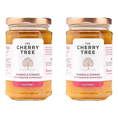 The Cherry Tree - Mango & Ingwer Chutney mit gerösteten Kreuzkümmelsamen / Mango & Ginger with Toasted Cumin Seeds Chutney - 320 g - 2er Pack von The Cherry Tree