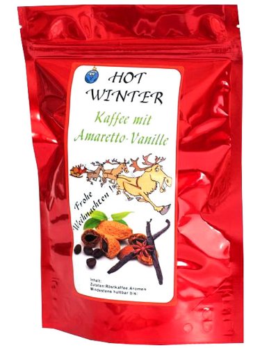Aromakaffee - Aromatisierter Kaffee - Hot Winter Amaretto-Vanille - Gemahlen 1000g - Spitzenkaffee - Schonend Und Frisch In Eigener Rösterei Geröstet von C&T