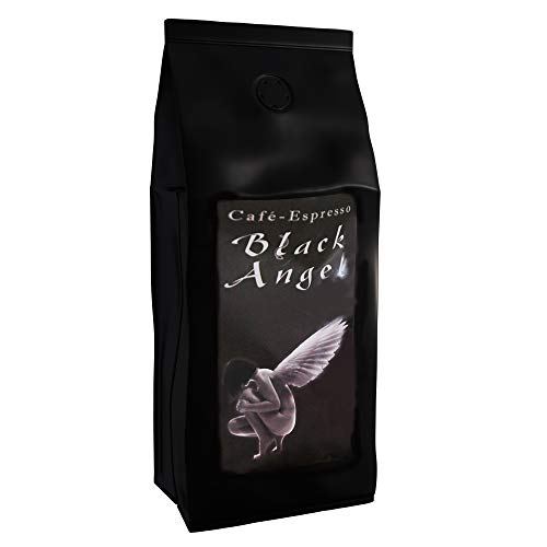 Espresso Kaffeebohnen "Black Angel" Kaffeebohnen - Stark Geröstet (Gemahlen,1000 g)- Spitzenkaffee - Säurearm - Frisch Geröstet von C&T