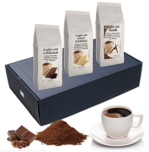 Geschenk Set Aromatisierter Kaffee Gemahlen 3 x 200 g (Schokolade, Weiße Schokolade und Vanille) von The Coffee and Tea Company