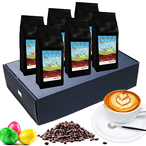 Oster Kaffee-Box, Ostern Geschenk - Tolle Box Mit 6 sagenhaften Kaffees á 65g (Ganze Bohnen, Blauer Karton) von THE COFFEE & TEA COMPANY