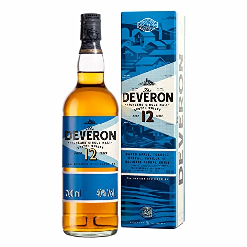The Deveron 12 Jahre alter Highland Scotch Single Malt Whisky in Geschenkbox, Noten von Bratäpfeln, geröstetem Getreide & Vanille, im Eichenfass gereift, ideal als Geschenk, 40% Vol., 70 cl/700 ml von The Deveron