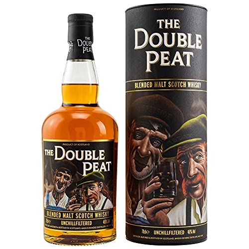 The Double Peat - Blended Islay and Speyside Malt | Blended Whisky | 1x0.7L | Ausgewogener Rauch aus zwei Regionen | Ohne Farbstoffe | Intensiv rauchig von THE DOUBLE PEAT