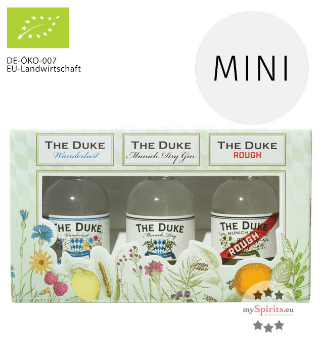 The Duke Gin Miniaturen-Set Bio (42 - 47 % Vol., 0,15 Liter) von The Duke Destillerie
