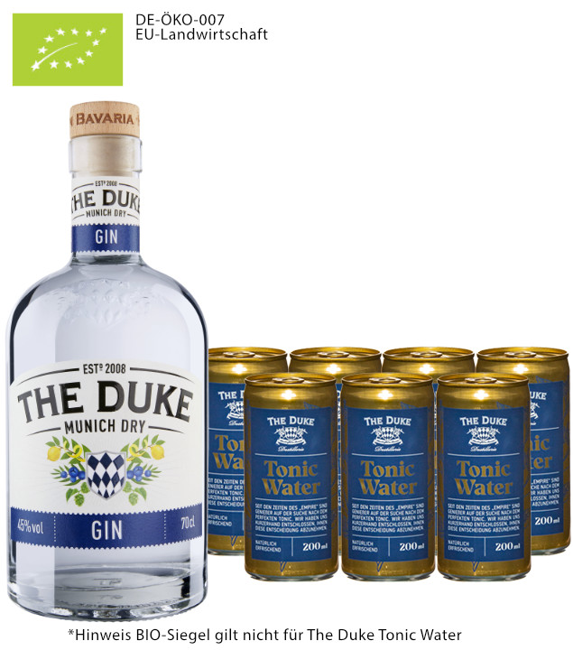 The Duke Munich Dry Gin Bio & The Duke Tonic Set (45 % Vol., 2,1 Liter) von The Duke Destillerie