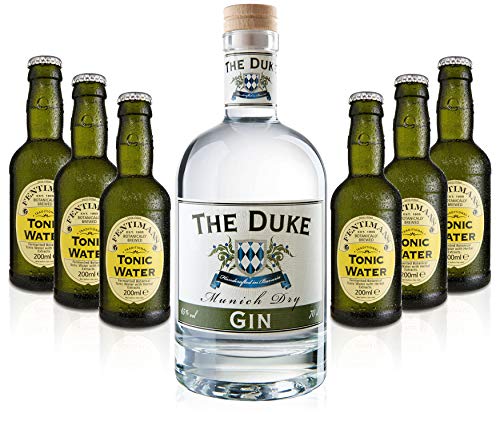 Gin Tonic Set - The Duke Munich Dry Gin 0,7l 700ml (45% Vol) + 6x Fentimans Tonic Water 200ml inkl. Pfand MEHRWEG von The Duke-The Duke