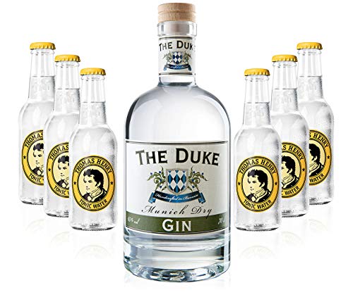 Gin Tonic Set - The Duke Munich Dry Gin 0,7l 700ml (45% Vol) + 6x Thomas Henry Tonic Water 200ml inkl. Pfand MEHRWEG von Thomas Henry-Thomas Henry