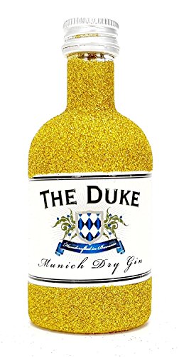 The Duke Munich Dry Gin Mini Mini 50ml (45% Vol) - Bling Bling Glitzer Glitzerflasche Flaschenveredelung für besondere Anlässe - Gold -[Enthält Sulfite] von The Duke
