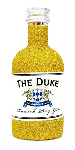 The Duke Munich Dry Gin Mini Mini 50ml (45% Vol) - Bling Bling Glitzer Glitzerflasche Flaschenveredelung für besondere Anlässe - Gold -[Enthält Sulfite] von The Duke