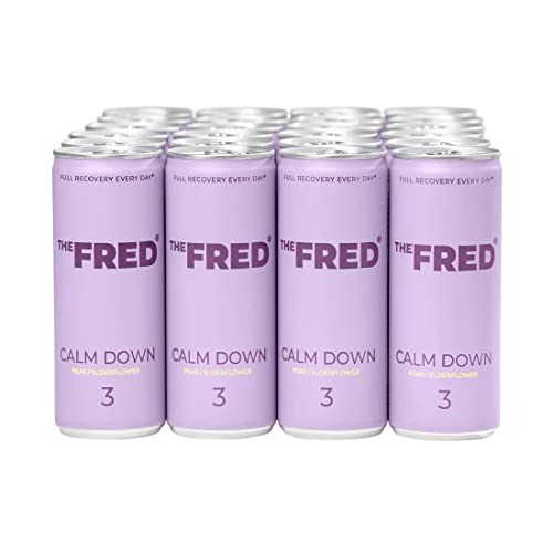 The Fred CALM DOWN - zuckerfreies Erfrischungsgetränk mit Lindenblüte & Ashwagandha - Beauty- und Wellnessdrink zum Entspannen und Einschlafen - 24 Dosen á 250 ml von The Fred